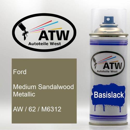 Ford, Medium Sandalwood Metallic, AW / 62 / M6312: 400ml Sprühdose, von ATW Autoteile West.